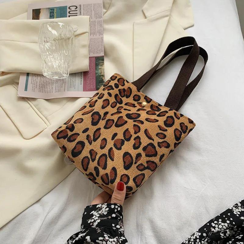 Spring and Summer All-match Leopard Zebra Student Outing Canvas Bag Tote Bag Mobile Phone Cloth Bag Handbag Female
