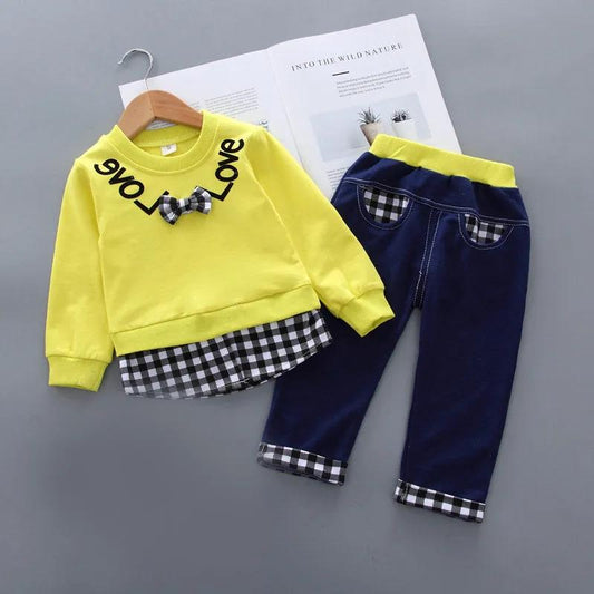 Children's Set of Spring and Autumn Clothes Girls In Children Casual Two-piece