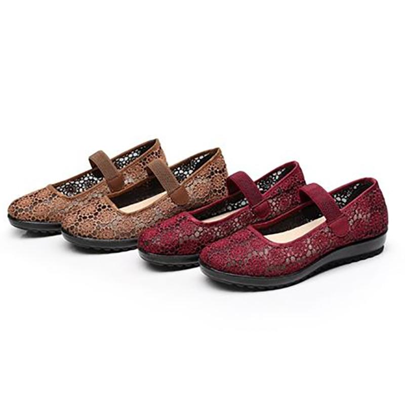 Middle-aged Elderly Old Beijing Cloth Shoes Summer Women's Net Shoes Non-slip Soft Bottom Breathable Old Lady Shoes Mother-in-law Shoes Mother Shoes