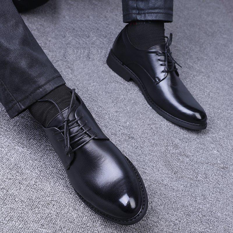 Men's Shoes Leather Business Men Dress Shoes Retro Patent Leather Oxford Shoes for Men Size 37-44