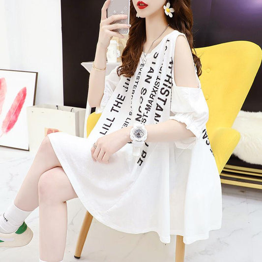 Hollow Out Girls Women's Summer Dress Short Sleeve Round Neck Daily Wear Office Dating Party