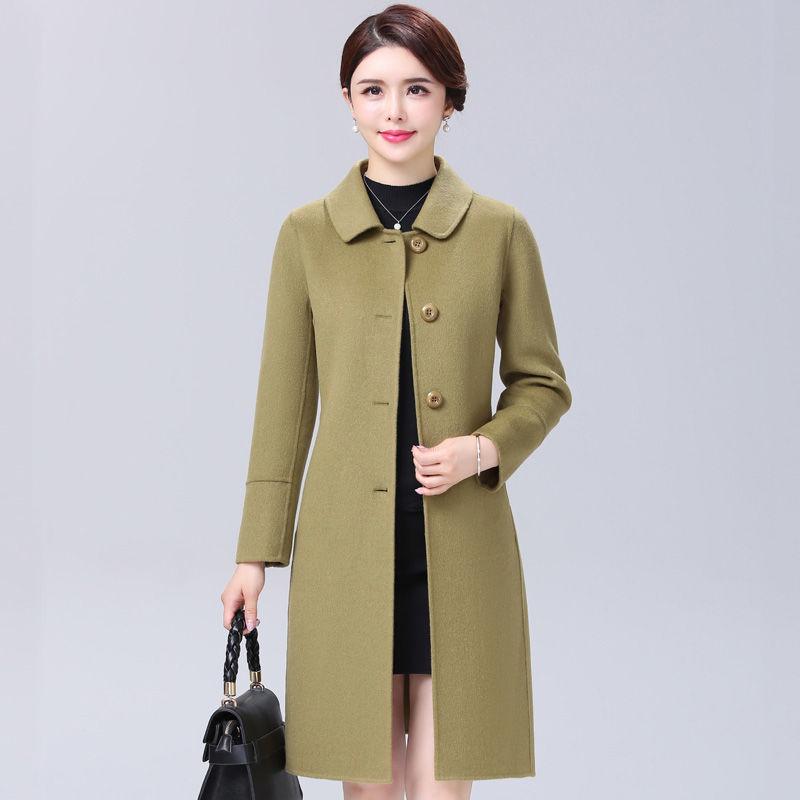 Women's Wool Coat Fashion Long Woolen Coat Female Winter Jacket Warm Long Outerwear Women Jacket