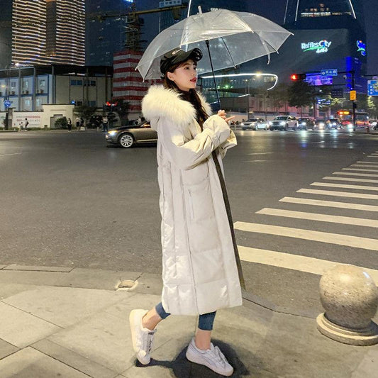 Winter Over-knee Down Padded Jacket Women Mid-length Padded Coat Thick Loose Padded Jacket Women's Jacket