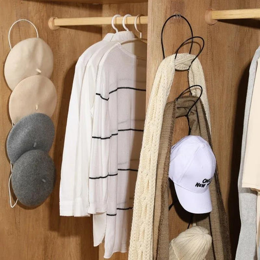 Hat Finishing Storage Shelf Creative Household Wall-mounted Door Behind The Coat and Hat Storage Artifact Dormitory Hook Rack Scarf Rack