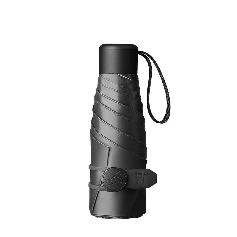 Creative Small Fresh Black Plastic Sun Umbrella Sunshade Umbrella Anti-ultraviolet Female Folding Sunscreen Sun and Rain Dual-use Umbrella