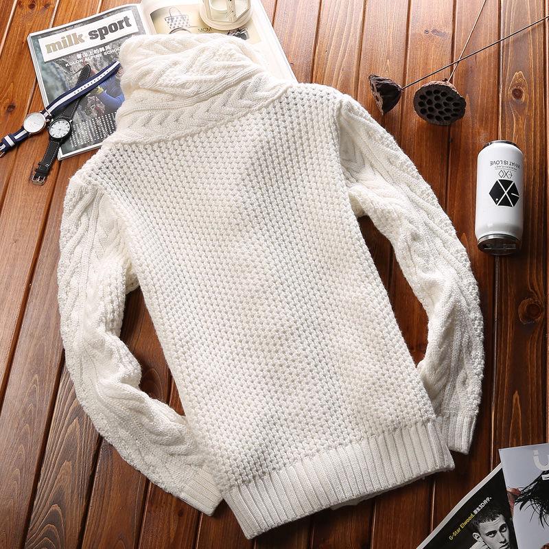 Plus Velvet Cold Warm Jacket Spring and Autumn Cardigan Sweater Men's Turtleneck Sweater Large Size