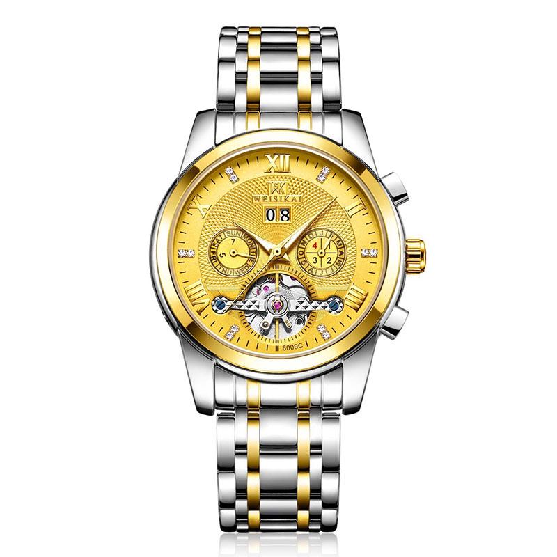 Men Fashion Skeleton Mechanical Watch Casual Sport Waterproof Mens Classic Business Wristwatch