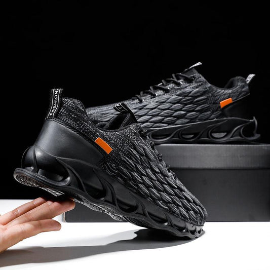 Blade Fly Knit Sneakers Fish-scale Pattern Men's Shoes Mesh Sports Breathable Coconut Shoes