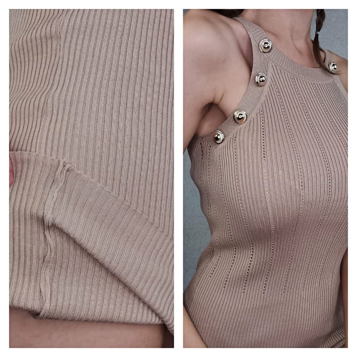 Summer Autumn Ice Silk Stretch Knitted Dress Female Gold Buckle Hanging Neck Sleeveless Dress Slim Knit Bodycon Dress for Party