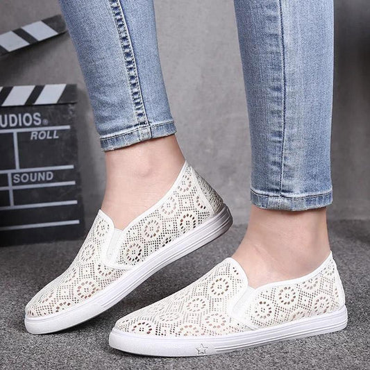 Summer Net Shoes Female Hollow Student Casual Breathable Sports Running Net Panel Shoes