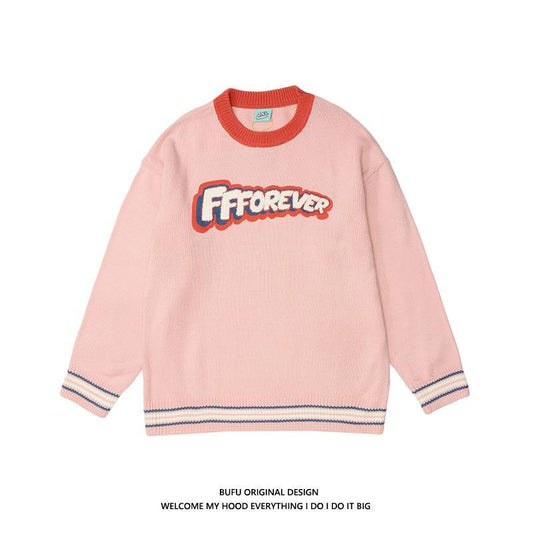 American Retro Wild Niche Sweater Men and Women Autumn and Winter Couples Japanese Lazy Style Milk Sweet Sweater