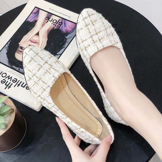 Women's Beanie Shoes Lazy Shoes Shallow Mouth Single Shoes Social One-legged Flat-bottomed All-match Flat-bottomed