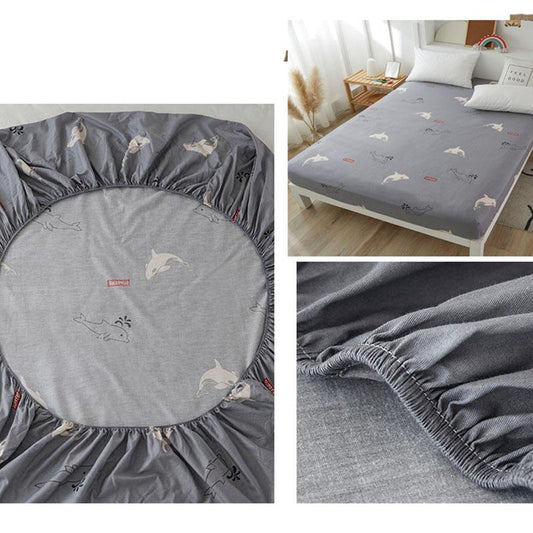 Skin-friendly Cotton Bed Cover Non-slip Fixed Mattress Cover Dust Protection Cover Bedding Cotton Bed Sheet Single Piece