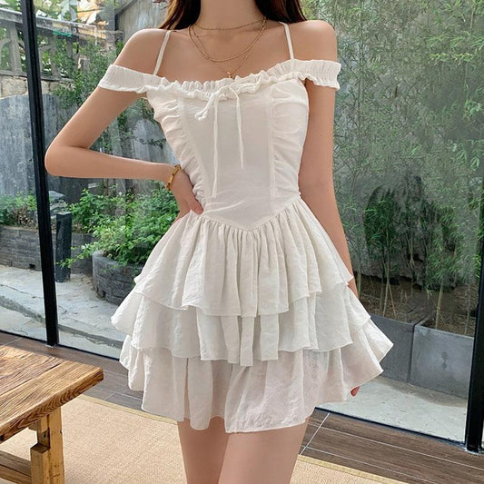 Victorian French Corset Fairy Dress,Sexy Off-the Shoulder Princess Dress,Lolita Cottagecore Dress,Vintage Milkmaid Dress,Nap Dress,Gift