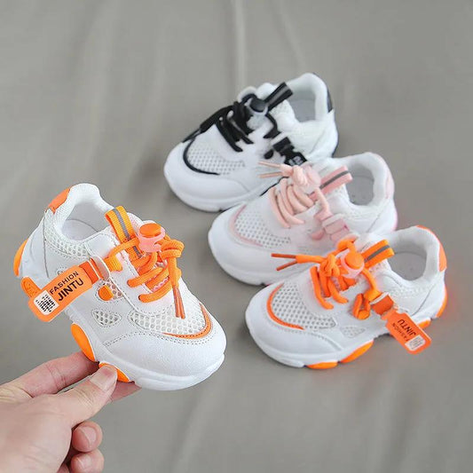 Children's Shoes In Summer Soft Sole Flat Casual Mesh Shoes Kid's Anti-slip Hollow Out Outdoor Light Sport Shoes