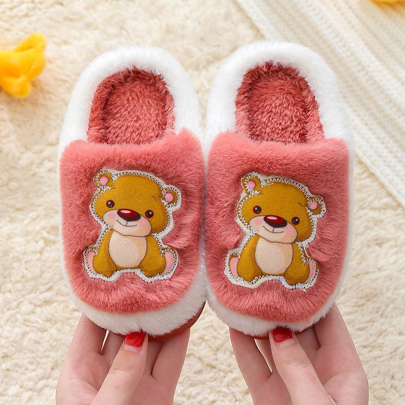 Cute Children's Cotton Slippers Non-slip Flat Shoes Autumn and Winter Warm and Casual Fashion