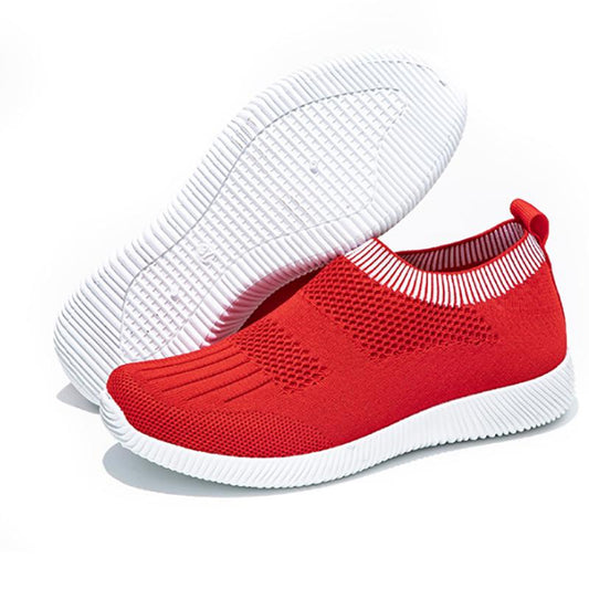 Ladies Sports Wind Flying Knit Slip-on Shoes Summer Comfortable and Breathable Sneakers