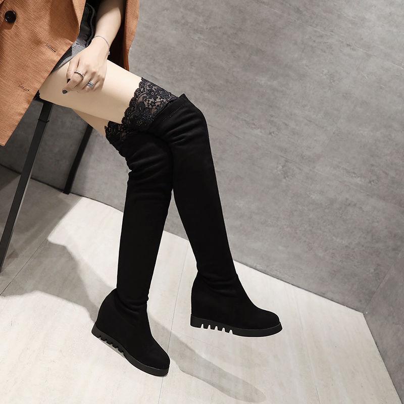 Increased Boots Women Fall and Winter Boots Over The Knee Was Thin Elastic Boots High Boots