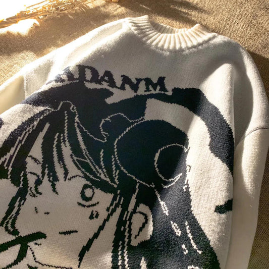 Harajuku Long-sleeved Men's and Women's Youth Popular Autumn Japanese Round Neck Loose Pullover New Casual Tide Knit Sweater Sweater