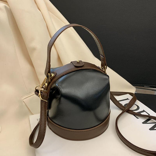 Bucket Bag Shoulder Messenger Bags Casual Female Crossbody Bags Portable PU Leather Multi-Layer Large Capacity Handbag