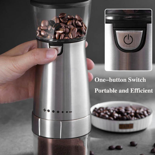 Electric Coffee Beans Grinder Home Small Crusher Stainless Steel Coffee Mill Can Be Charged Portable Automatic