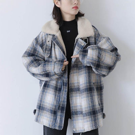 Lamb Wool Coat Women's Loose Cotton-padded Jacket Winter Padded Jacket Tooling Jacket