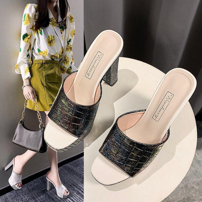 Waterproof Platform Sandals Slippers Women Summer Fish Mouth High Heels Sexy Sandals Thick Heel Roman Women's Shoes