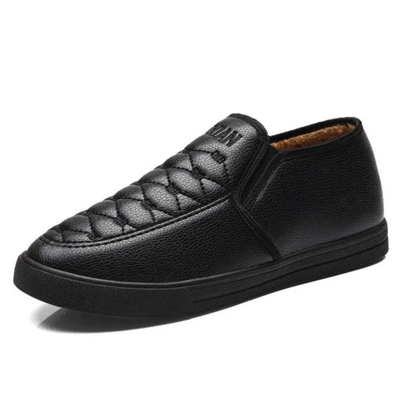 Winter Thick and Suede Leather Warm Cotton Shoes Waterproof Soft Sole All-match Snow Boots