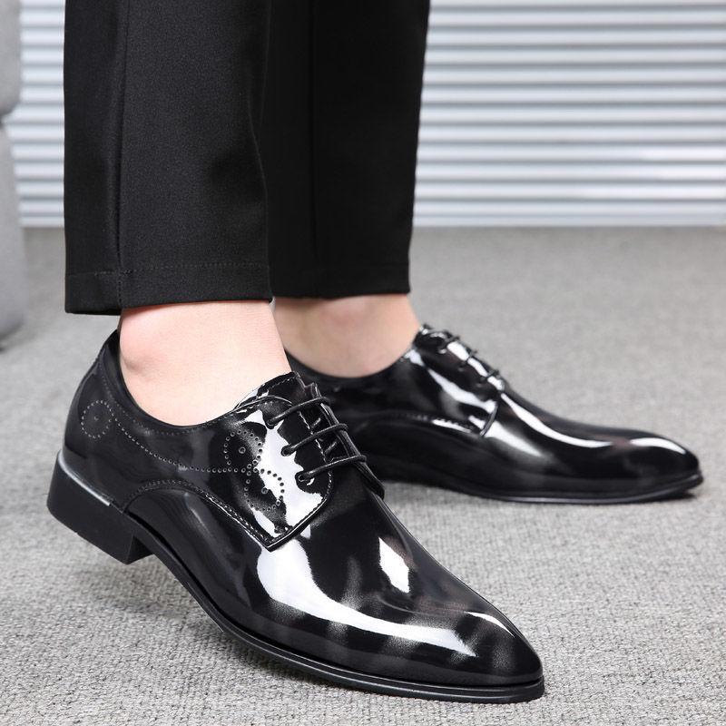 Men's Formal Leather Shoes Business Casual Shoes Pointed Toe Oversize Men's Shoes
