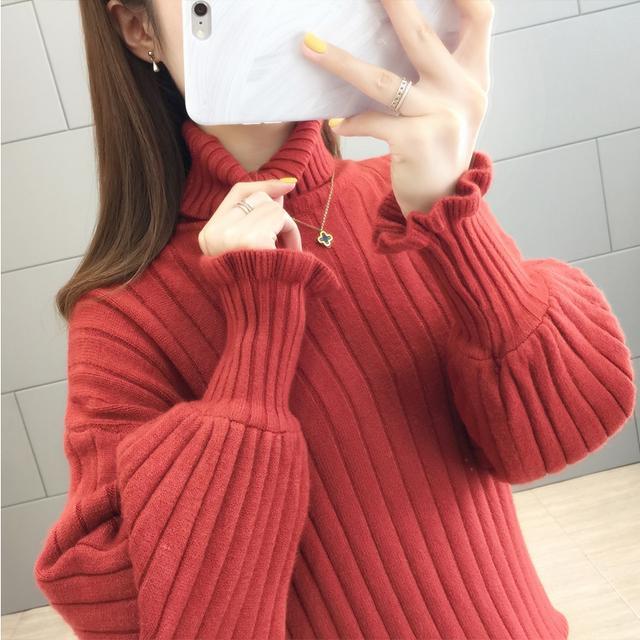 Turtleneck Pullover Women's Sweater Loose Slimming Pullover Fashion All-match Sweater