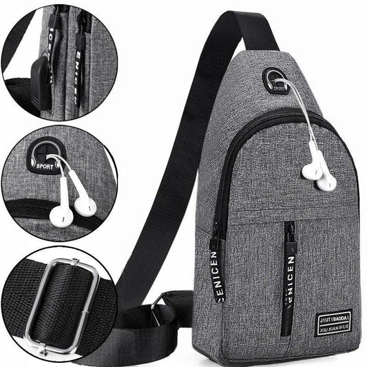 Trendy Casual Backpack Wear-resistant Waterproof Messenger Bag Chest Bag Fashion Men and Women Couple Bag