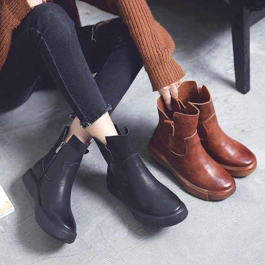 Autumn Winter Boots Women Flat Shoes Female Martin Boots Fashion All Match Ankle Boots Botas