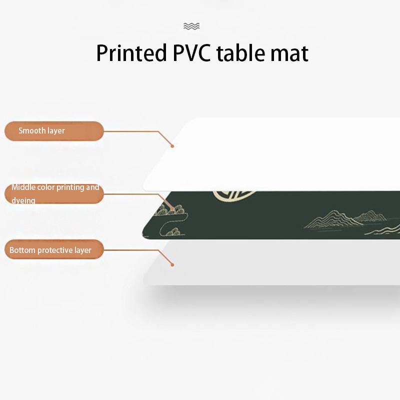 Chinese Style Plastic Round Table Cloth Self-adhesive Waterproof and Anti-scalding Soft Glass Table Mat Pvc Round Coffee Table Mat Table Cloth