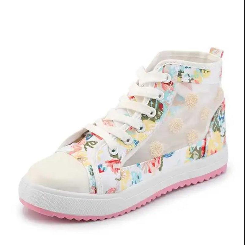 Summer Leisure Net Shoes Female Students Breathable Mesh Sneakers Mesh Hollow White Shoes