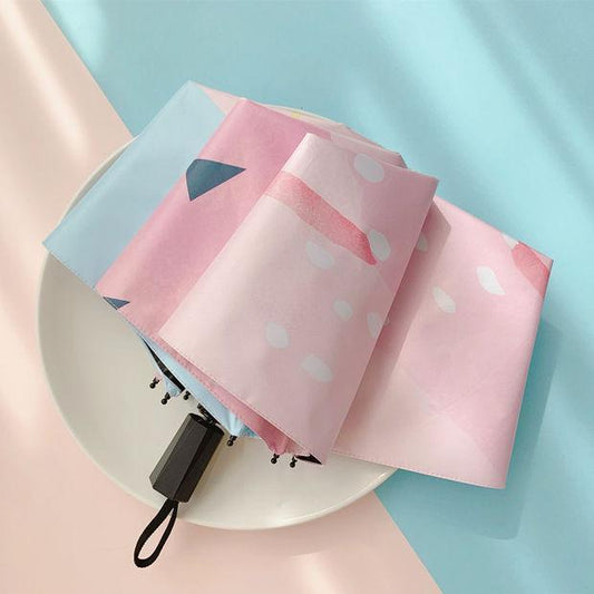 Abstract Graffiti Sunshade Umbrella Ultra-light Small 50% Automatic Creative Folding Sun Cute Umbrella