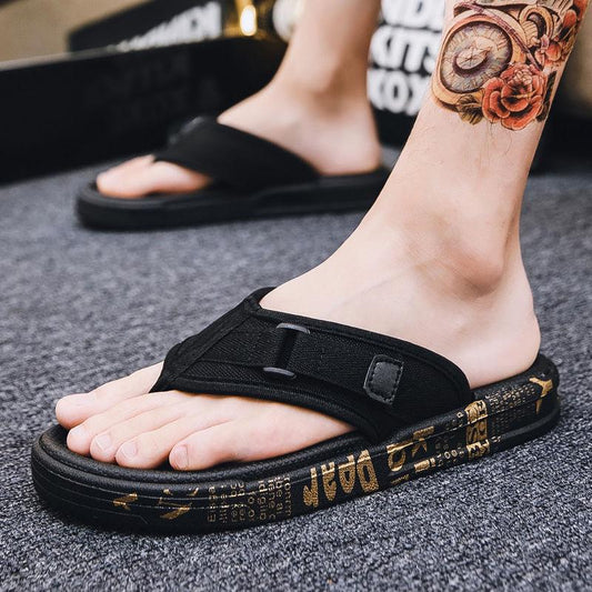 Slippers Male Tide Summer Fashion Outdoor Wear Non-slip Net Red Sandals Beach Shoes 2020 Korean Version of Sandals Flip Flops