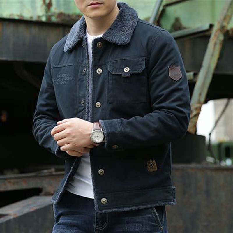 Winter Mens Jacket Large Size M-6XL Plus Velvet Thick Cotton Coat Men Warm Tooling Jacket