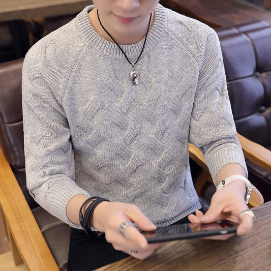 Autumn and Winter Men's Slim Turtleneck Sweater Thickening Trend Youth Sweater