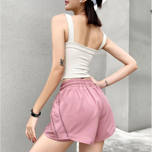 WTEMPO Women's Casual Pants Loose High Waist Yoga Pants Comfortable Elastic Waist Sports Shorts Student Big Pocket Gym Stadium Playground Fitness
