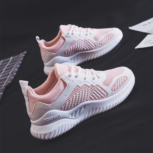 Spring White Shoes Female Students Running Breathable Comfortable Mesh Shoes All-match Casual Sports Shoes