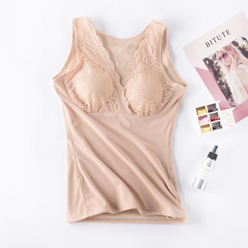 Sexy Winter Thermals Sleeveless Thermal Underwear Vest Velvet Fleece Warm Thermo Undershirt Body Tops V Neck Slim Padded