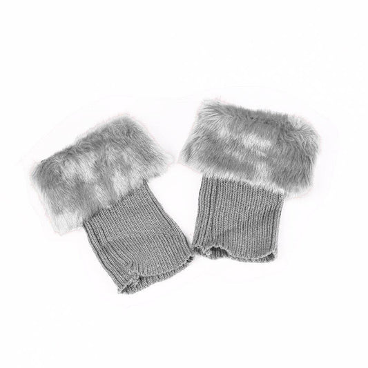 Autumn and Winter Fur Boots Set Short Wool Warm Odes Case Stylish Ladies Leg Shoes Set Leg Cover Leg Warmers