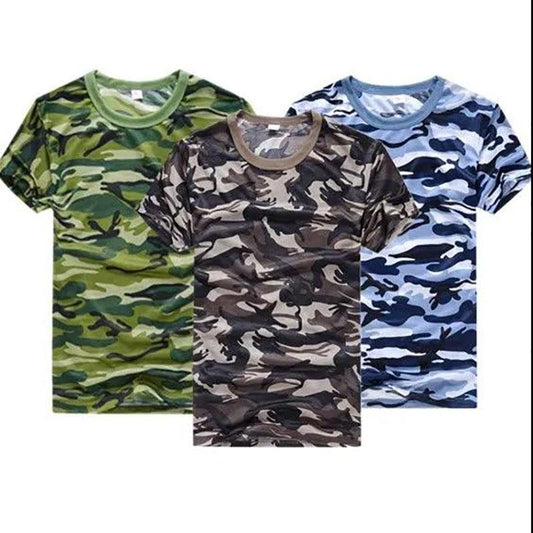 3 Pcs Camouflage Shirts Men Tees Wear-resistant Breathable T-shirt Casual Half Sleeve Pullover Labor Protection Clothing Summer