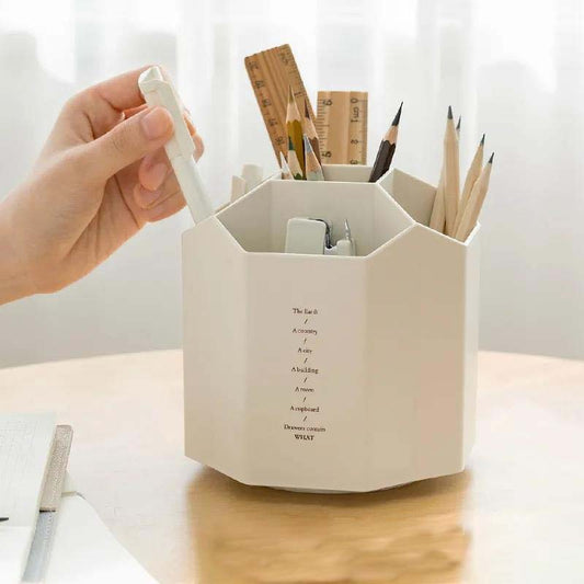 Creative Rotating Base Pen Holder Personalized Simple Pen Holder Large Capacity Stationery Office Supplies Storage Box