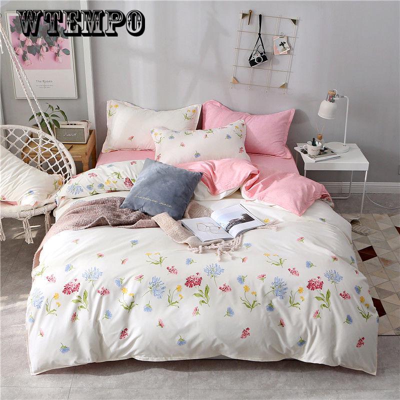 3/4 Pcs Bedding Sets Girl Kid Teenage Linen Duvet Cover Pillowcase Bed Sheet King Queen Single Bedspread