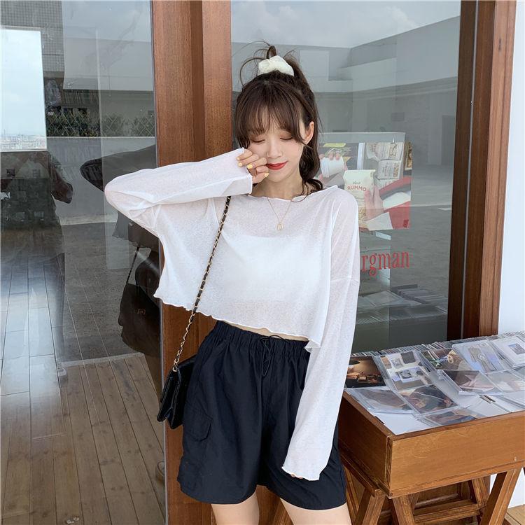 Fall Version of Pure Color Loose Simple Long-sleeved Fall T-shirt Women Simple Pure Color Bottoming Tee Blouse