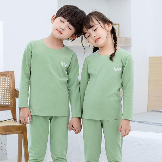 Winter Children's Underwear Suits for Boys and Girls Without Trace Self-heating Qiuyi Qiuku Baby Home Service