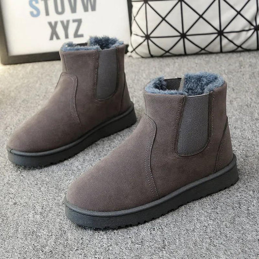Autumn and Winter Women's Shoes Frosted Retro Round Toe Flat Ankle Boots Martin Boots Elastic Muzzle Feet Lazy Boots