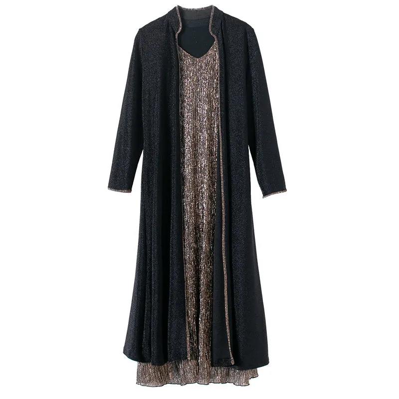 2021 Spring and Autumn Outer Wear Cardigan Women's Thin Coat Mid-length Temperament All-match Outer Wear Long-sleeved Cardigan