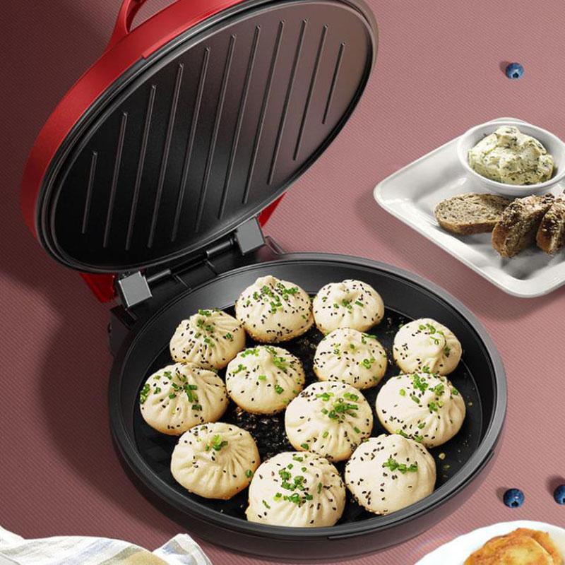 1300W Pizza Flat Bottom Frying Pan Electric Baking Pan Bakeware Smokeless Nonstick Frying Pan for Family